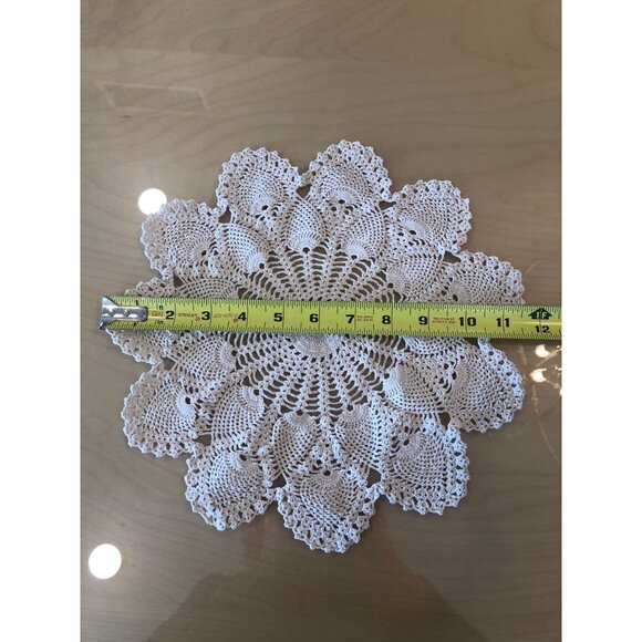LOT of 3 VTG Handmade Crochet Doilies - Picture 8 of 15